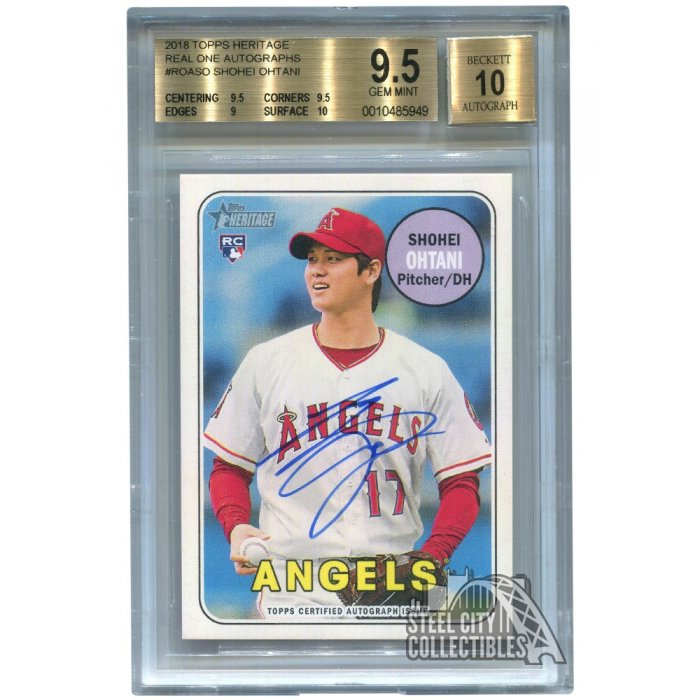 Shohei Ohtani 2018 Topps Heritage Real One Autographed Rookie Card RC - BGS  9.5