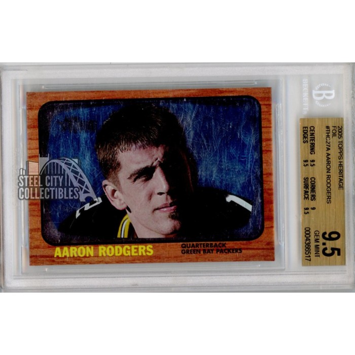 Aaron Rodgers 2005 Topps Heritage Foil Rookie Card #THC27 BGS 9.5 Gem ...