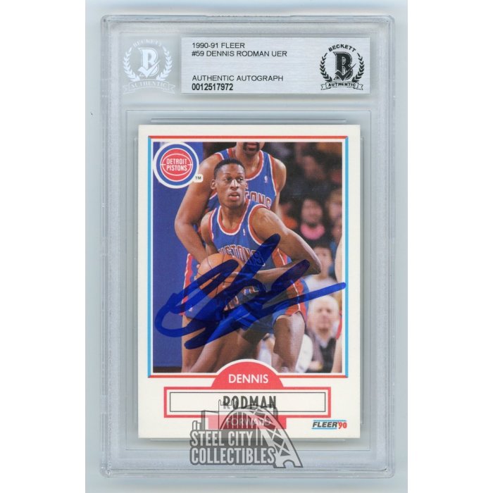 Dennis Rodman Autographed 1990-91 Fleer Card #59 Detroit Pistons