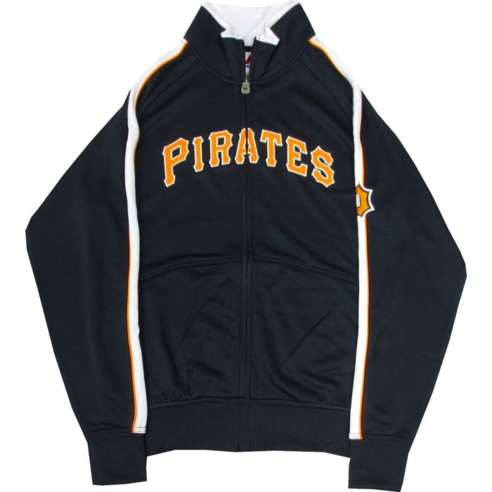 Pittsburgh Pirates MLB ジャケット Pittsburgh Pirates MLB Majestic Full-Zip Black Track Jacket