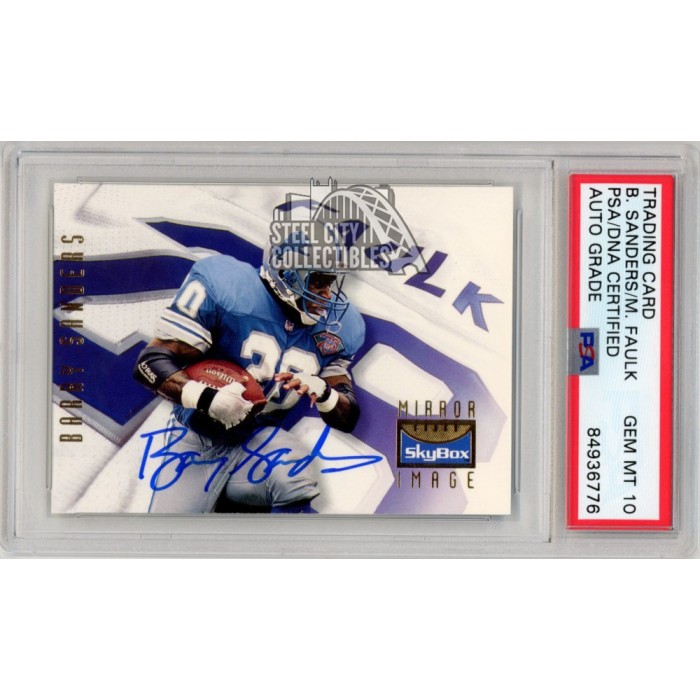 Barry Sanders/Marshall Faulk 1995 SkyBox Mirror Image Autograph