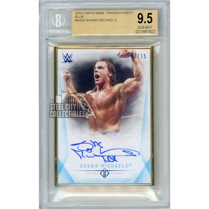 Shawn Michaels 2019 Topps WWE Transcendent Collection Blue Autograph 8/