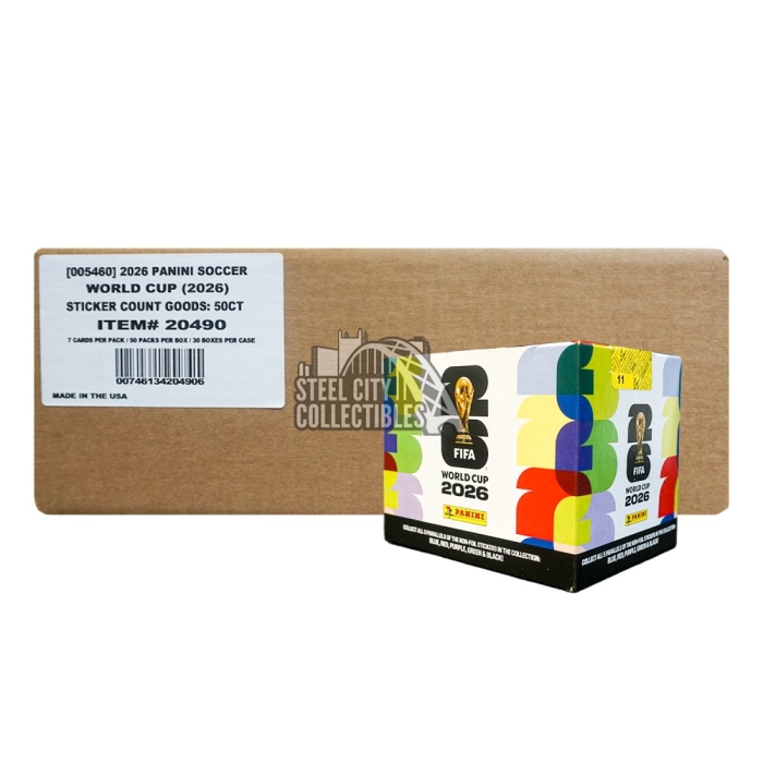 2026 Panini FIFA World Cup Soccer Sticker 50-Pack 30-Box Case