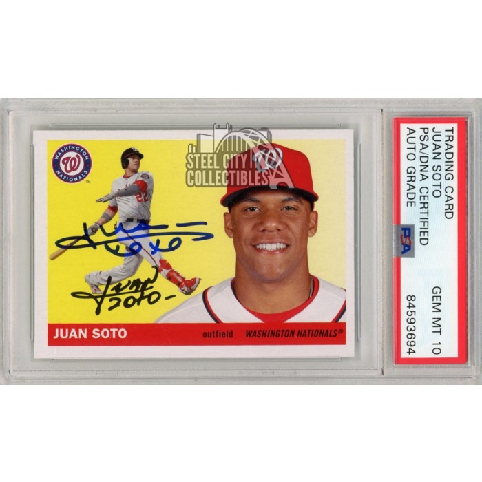 Juan Soto 2020 Topps Archives Baseball Autograph Card #87 PSA