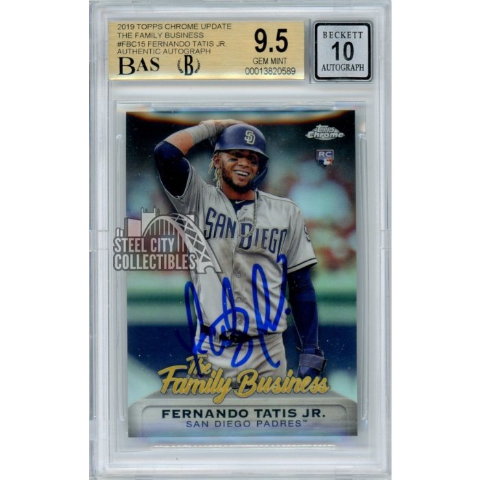 Fernando Tatis Jr 2019 Topps Chrome Update Family Business Autograph Rookie Card BGS 9.5 BAS 10 | Steel City Collectibles