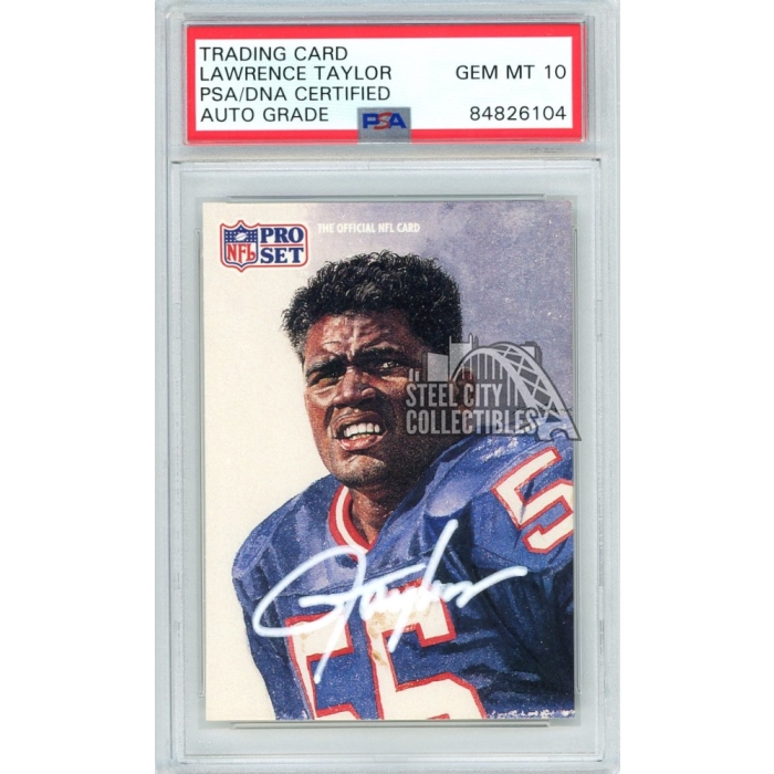 Lawrence Taylor 1991 Pro Set Autograph Card #394 PSA/DNA 10 (White