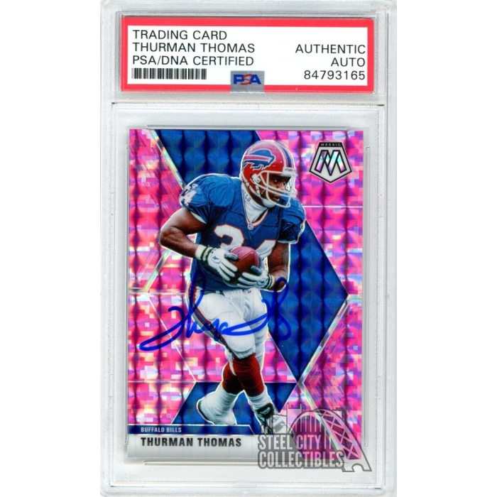 Thurman Thomas 2020 Panini Mosaic Camo Pink Autograph Card 32 PSA/DNA