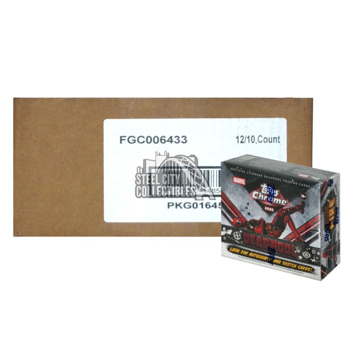 2025 Topps Chrome Deadpool Hobby 12-Box Case | Steel City Collectibles