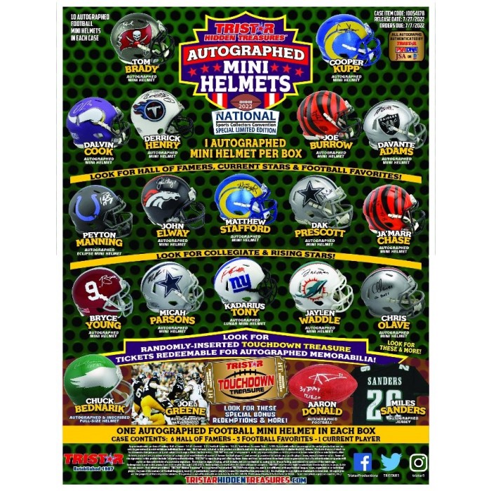 2022 Tristar Hidden Treasures Autographed Football Mini Helmet 2022