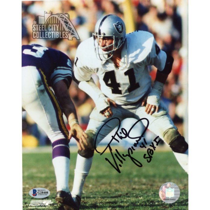 Phil Villapiano SB XI Autographed Oakland Raiders 8x10 Photo