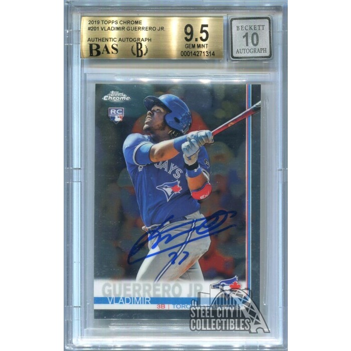 Vladimir Guerrero Jr 2019 Topps Chrome Auto Rookie Card #201 BGS 9.5