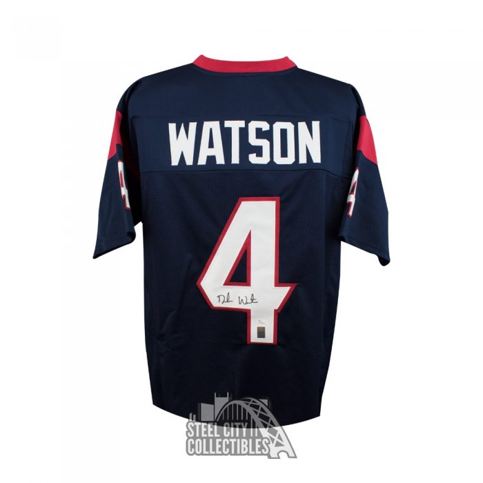 Deshaun Watson Autographed Houston Custom Navy Football Jersey - JSA COA | Steel City Collectibles