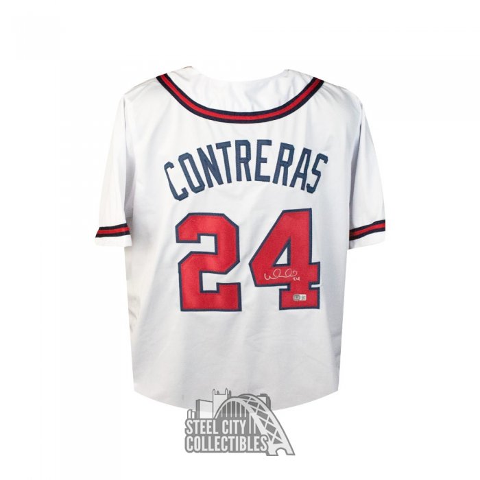 William Contreras Autographed Atlanta White Custom Baseball Jersey