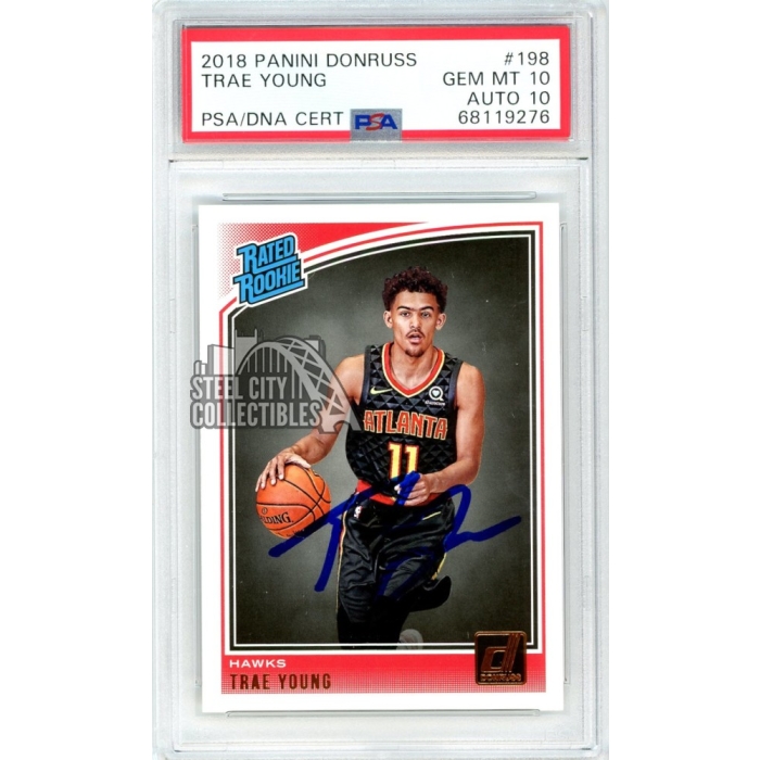 Trae Young 2018-19 Panini Donruss Autograph Rookie Card #198 PSA