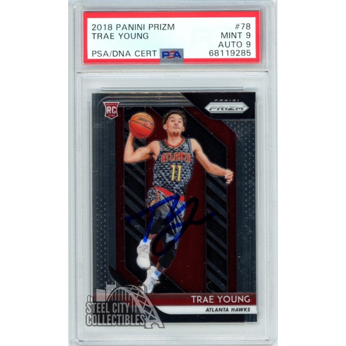 Trae Young 2018-19 Panini Prizm Autograph Rookie Card #78 PSA 9