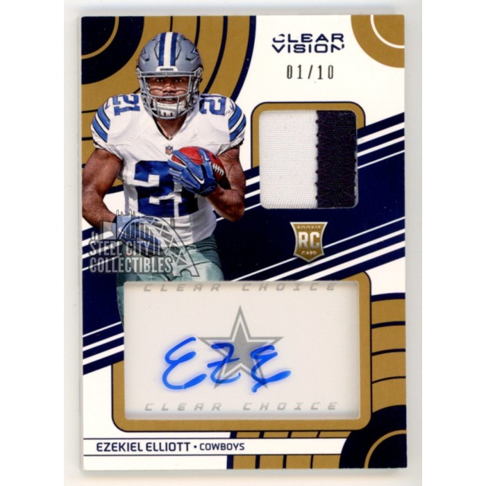 Ezekiel Elliott 2016 Panini Clear Vision Autograph Rookie Patch