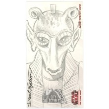 Brent Engstrom 2009 Topps Star Wars Clone Wars Widevision Greedo Sketch Card 1/1