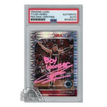 Tyler Herro 2019-20 Panini Hoops Premium Stock Pulsar Autograph RC "Boy Wonder" #210 PSA/DNA (Pink)