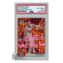 Tyler Herro 2019-20 Panini Mosaic Reactive Orange Autograph Rookie Card "Vice City 305" #223 PSA/DNA (Pink)