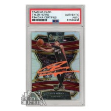 Tyler Herro 2019-20 Panini Select Concourse Silver Autograph Rookie Card #63 PSA/DNA (Orange)