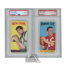 1965 Topps Football Partially Graded Complete Set 1-176 (6.85 Average Grade)