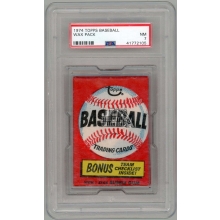 1974 Topps Baseball Wax Pack PSA 7