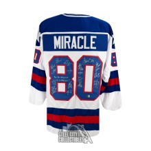 1980 Miracle on Ice Autographed Team USA Olympic Custom White Hockey Jersey - BAS (18 Signatures)