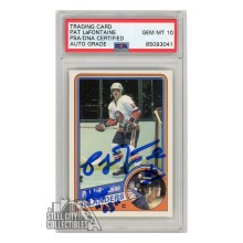 Pat LaFontaine 1984-85 Topps Hockey Autograph Rookie Card "HOF 03" #96 PSA/DNA 10