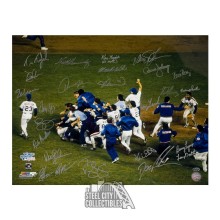 1986 New York Mets Autographed 16x20 Baseball Photo - Leaf (25 Sigs)