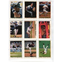 1994 Topps Baseball 1995 Pre-production Complete 9-card Set + Fryman Spectralite