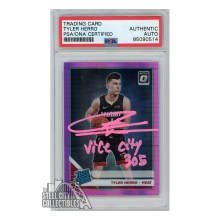 Tyler Herro 2019-20 Panini Donruss Optic Hyper Pink Autograph Rookie Card "Vice City 305" #172 PSA/DNA (Pink)