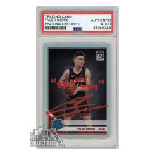 Tyler Herro 2019-20 Panini Donruss Optic Silver Autograph Rookie Card "22 6th MOY" #172 PSA/DNA (Red)