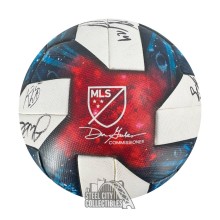 2019 Columbus Crew Autographed Team Signed Match Used Adidas Red, White, Blue Soccer Ball - BAS/Fanatics LOA (20 Sigs)