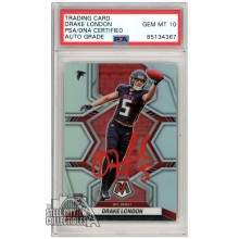 Drake London 2022 Panini Mosaic Silver NFL Debut Autograph Rookie Card #275 PSA/DNA 10 (Red Ink)