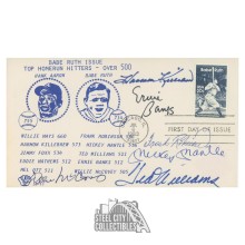 Noble Spirit Autographed 500 Home Run 1st Day Cover 6 Signatures (Mantle/Williams/Banks)- PSA/DNA LOA