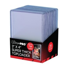 3x4 Ultra Pro Super Thick 75pt Toploaders Pack of 25