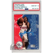 Allen Iverson 1996-97 Skybox Autograph Rookie Card #216 PSA/DNA 10 (Light Blue)