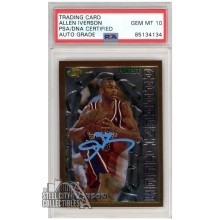 Allen Iverson 1996-97 Topps Finest Autograph Rookie Card #69 PSA/DNA 10 (Light Blue)