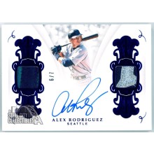 Alex Rodriguez 2019 Panini Flawless Sapphire Dual Patch Auto Card #SP-AX 6/7