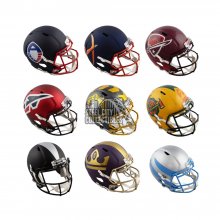 Alliance of American Football AAF Full-Size Football Helmet 9ct Complete Set