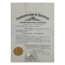 A.B. Happy Chandler Autographed Kentucky Notary Public Document - PSA/DNA LOA