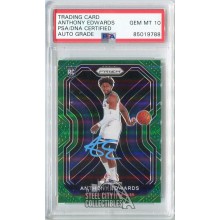 Anthony Edwards 2020-21 Panini Prizm Green Autograph Rookie Card #258 PSA/DNA 10 (Light Blue)