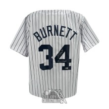 AJ Burnett 09 WS Champs Autographed New York Custom Pinstripe Baseball Jersey - BAS