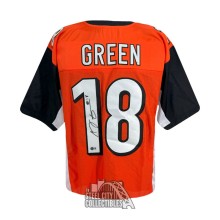 AJ Green Autographed Cincinnati Custom Orange Football Jersey - BAS