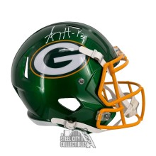 AJ Hawk Autographed Green Bay Packers Flash Replica Full Size Football Helmet - BAS