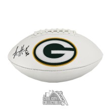 AJ Hawk Autographed Green Bay Packers White Logo Football - BAS