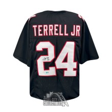 AJ Terrell Jr Autographed Atlanta Custom Black Football Jersey - BAS