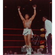 Muhammad Ali Autographed 16x20 Arms In The Air- JSA LOA X61559