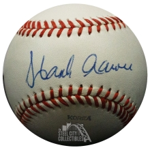 Hank Aaron Autographed OAL William White Baseball- BAS LOA AD69041