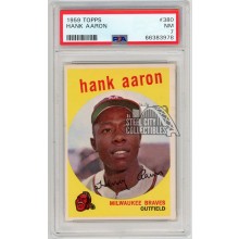 Hank Aaron 1959 Topps Baseball Card #380 PSA 7